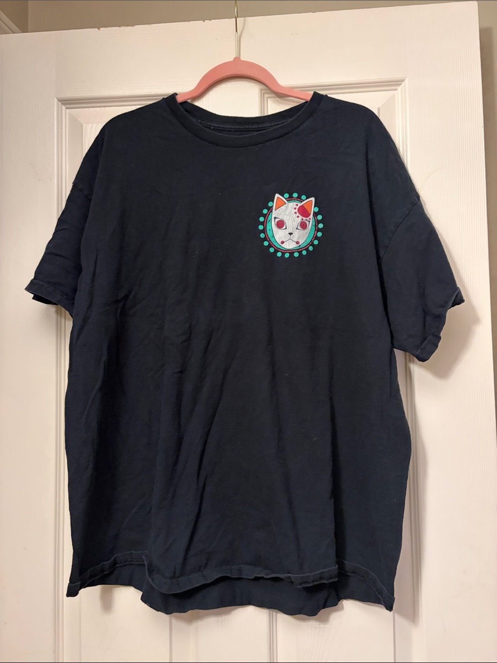 Classic Black Short Sleeve Tee with Demon Slayer Graphics